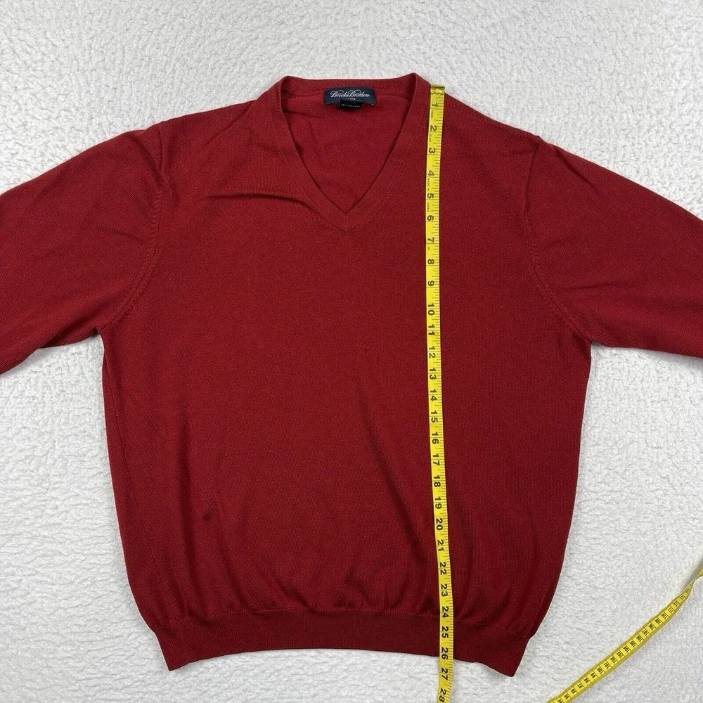Brooks Brothers Sweater Mens Large Red Stretch Merino Blend Vintage Hong‎ Kong